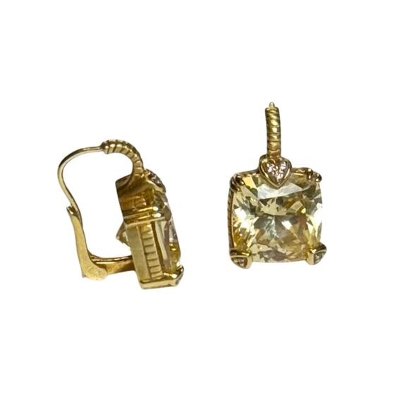 JUDITH RIPKA 18K Yellow Gold Lola Yellow Crystal & Diamond Earrings - Picture 10 of 16